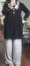 費雪（Fisher-Price）美國費雪孕婦秋季2025新款連衣裙上衣毛衣大碼套裝時(shí)尚款秋冬女 黑色毛衣裙 L【120-140斤適穿】 曬單實(shí)拍圖