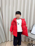 G.duck小黃鴨拜年服男童羽絨棉服冬季兒童裝保暖棉衣外套男寶寶冬裝棉襖 大紅色 150 建議11~12歲【140-150cm】cm 曬單實(shí)拍圖