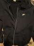 耐克男子加絨連帽衫冬季新款針織休閑刺繡柔軟衛衣NIKE FN3862 010黑/黑/白 L 曬單實(shí)拍圖