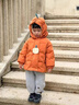 班喜迪兒童羽絨服冬裝2025新款寶寶上衣嬰幼兒冬季外套男女童防寒小童裝 橘色 100 充絨量：63g 曬單實(shí)拍圖