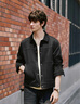 森馬（Semir）外套男裝純色百搭針織夾克秋季上班通勤休閑工裝上衣棉質(zhì)彈力 黑色90001 L 曬單實(shí)拍圖
