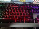 機械手感USB有線(xiàn)鍵盤(pán)鼠標套裝背光游戲電腦臺式筆記本懸浮鍵帽發(fā) 武士黑彩虹【合金面板】透光鍵盤(pán) 曬單實(shí)拍圖