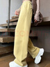 紅蜻蜓休閑褲女加絨闊腿2025年新款冬季高腰直筒衛褲香蕉女士運動(dòng)褲子女 檸檬黃 加絨 常規 M 【推薦101-115斤】 曬單實(shí)拍圖