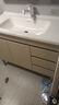 浴尚雅（YUSHANGYA）陶瓷一體盆浴室柜組合落地式洗臉盆柜實(shí)木衛生間洗 奶油風(fēng)落地柜+陶瓷一體盆 100cm 曬單實(shí)拍圖