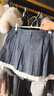 UR2026春季新款女裝丹寧回潮撞色拼接百褶牛仔半裙UYL850167 藍色 (有內襯) M 曬單實(shí)拍圖