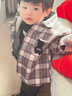 雷姆汀男童襯衫秋冬款中小童加厚加絨襯衣男寶一體絨保暖冬裝格子上衣潮 咖色格子襯衫一體絨 90 建議身高85左右 曬單實(shí)拍圖