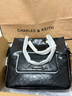 CHARLES&KEITH25冬新品抽繩油蠟皮菱格鏈條包雙肩包新年禮物送女友CK2-30782756 Black黑色 L 曬單實(shí)拍圖