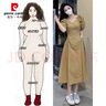夏典素訂女王（SE.PSTP）黑色赫本風(fēng)收腰連衣裙女夏季大碼胖mm遮肉顯瘦法式v領(lǐng)長裙子 黑色 2XL (建議140-160斤) 曬單實拍圖