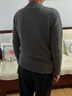 恒源祥【650克】羊絨衫男100%純山羊絨半高圓領(lǐng)雙股加厚毛衣針織打底衫 26001灰色（半高圓領(lǐng)) 【均重650克】 L 建議120-140斤  【禮盒包裝】 曬單實(shí)拍圖