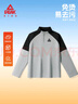 匹克童裝兒童長(cháng)袖t恤2026新款男童半開(kāi)襟衣服運動(dòng)速干衣女童春裝上衣 淺灰/PK標黑硅膠K 150 曬單實(shí)拍圖