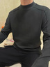 啄木鳥(niǎo)2025新款雙面德套頭絨打底衫男士秋冬保暖半高領(lǐng)長(cháng)袖T恤內搭上衣 深灰 XL 【建議130-150斤】 曬單實(shí)拍圖
