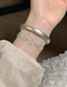 銀意坊銀手鐲泥鰍背實(shí)心款大輪胎手鐲女士年輕款古法銀鐲子素圈9999純銀 泥鰍背手鐲實(shí)心約51克帶證書(shū)【54圈口】 曬單實(shí)拍圖