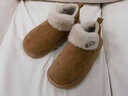 紅豆棉拖鞋女士冬季2025新款室內家居厚底防滑保暖毛絨高幫棉鞋女 卡其【加絨加厚】 38-39 適合37-38腳穿 曬單實(shí)拍圖