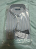 杉杉（FIRS）【棉+萊賽爾】長(cháng)袖襯衫男商務(wù)休閑易打理天絲棉襯衣男 藍條 39 曬單實(shí)拍圖