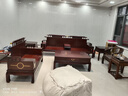 一號豪庭新中式實(shí)木沙發(fā)烏金木大戶(hù)型冬夏兩用家具全套實(shí)木客廳家具2028# 2+3+三件套+茶幾+方幾2+電視柜[送小炕幾]  【加厚老虎腳】烏金木+棉麻布坐墊 曬單實(shí)拍圖