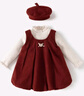 班喜迪女童連衣裙秋冬裝新款洋氣兒童公主裙女寶寶周歲禮服過(guò)年裙子冬季 紅色 加絨 80 曬單實(shí)拍圖