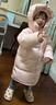 笛莎（DEESHA）女童加厚長(cháng)款羽絨服2025冬季新款保暖連帽外套女寶寶童裝兒童上衣 奶油粉 110 【充絨量：90.7g】 曬單實(shí)拍圖