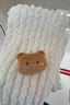 圍巾女手工圍巾小熊?chē)沓善肥止っ€(xiàn)編織口袋熊送女友冬季禮物 【乳白色】口袋熊?chē)?純手工成品款 曬單實(shí)拍圖