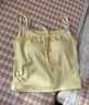 9i9吊帶陽(yáng)光系帶背心純欲辣妹女修身顯瘦內搭外穿甜美無(wú)袖上衣黃S45 曬單實(shí)拍圖