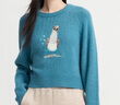 ARTiSSTYLE斯玳女裝2025冬季新款 藍腳鰹鳥(niǎo)提花刺繡毛衫AS2323001-003 藍色 S (36) 曬單實(shí)拍圖