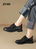 ZHR單鞋女春秋學(xué)院風(fēng)平底樂(lè )福鞋女復古圓頭通勤女鞋 BK86 黑色 40  曬單實(shí)拍圖