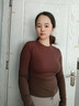 浪莎（LangSha）打底衫女士圓領(lǐng)長(cháng)袖秋冬新款內搭修身緊身可外穿正肩上衣針織毛衫 曬單實(shí)拍圖
