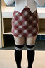 帛芮半身裙子女秋季2025新款毛呢半身裙子短款格子包臀裙短裙A字裙 曬單實(shí)拍圖
