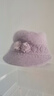 CTRLEND中年媽媽帽子女冬季兔毛保暖毛線(xiàn)帽老年人奶奶老太太秋冬棉帽 香芋紫【單帽】 曬單實(shí)拍圖