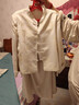 梵希蔓新中式國風(fēng)香檳色套裝女秋季新款提花外套半身裙兩件套 香檳色 XL 曬單實(shí)拍圖