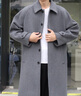 MUSINSA STANDARD【含羊絨羊毛】韓國秋冬男士大碼韓系風(fēng)中長(cháng)款毛呢大衣 灰色(MR) L 曬單實(shí)拍圖