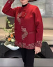 俞兆林（YUZHAOLIN）奶奶秋冬裝外套60歲中老年女裝加絨夾克70新中式媽媽裝唐裝上衣80 FX7172256 酒紅色上衣 2XL _建議105-120斤 曬單實(shí)拍圖