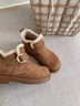 卓詩(shī)尼勃肯鞋女2025冬季新款加絨保暖加厚雪地靴復古短靴 駝色    36    曬單實(shí)拍圖