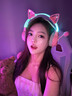 JBLV【柏林之聲 | 電競貓耳】2026新款頭戴式耳機可愛(ài)少女貓耳電競游戲電腦筆記本帶麥耳機 櫻花粉 曬單實(shí)拍圖