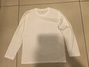 長(cháng)袖t恤男純棉秋冬內搭圓領(lǐng)秋衣純色印花休閑基礎打底衫 白色【平口袖】 L 120-140斤 曬單實(shí)拍圖