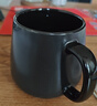 無(wú)泥（WUNI）歐式黑色磨砂咖啡杯陶瓷啞光馬克杯子帶勺家用大容量居家喝水杯 黑銀-天籟杯 配勺+底座 曬單實(shí)拍圖