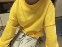 唐獅春季兒童衛衣薄款男女童長(cháng)袖運動(dòng)休閑純色上衣 檸檬黃 120 曬單實(shí)拍圖