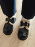 百麗（Belle）張凌赫推薦黑巧樂(lè )福鞋女商場(chǎng)款牛皮厚底jk鞋E1Z1DCM5 黑色-毛里 36 曬單實(shí)拍圖