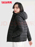 鴨鴨（YAYA）輕薄羽絨服女冬短款2025年秋冬新款高端時(shí)尚女款輕便韓版保暖外套 黑色【連帽款】 3XL 曬單實(shí)拍圖