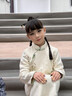 九虞氏女童唐裝旗袍裙新中式春秋中國風(fēng)女孩繡花古裝長(cháng)袖漢服旗袍連衣裙 米白色 加厚 長(cháng)袖 150 (適合身高136-145cm) 曬單實(shí)拍圖
