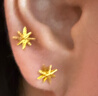 周六福5G工藝六芒星黃金耳釘耳飾女生日禮物計價(jià)A0913699 一對 約0.79g 曬單實(shí)拍圖