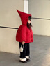 班喜迪女童羽絨服冬裝新款女寶寶衣服嬰兒外套兒童冬季小童裝過(guò)年拜年服 紅色 90 充絨量：62g 曬單實(shí)拍圖