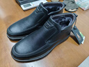 澳洲名袋鼠AUSFAMDS皮鞋男冬季男士棉鞋真皮加絨厚底中老年高幫保暖休閑老人爸爸棉鞋 黑色加絨 42 【精美禮盒裝】 曬單實(shí)拍圖