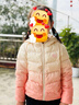 馬克華菲女童羽絨服冬季兒童馬甲保暖棉衣外套輕薄童裝 羽絨服橘粉 130 曬單實(shí)拍圖