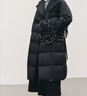 艾萊依鵝絨服女2025氣質(zhì)長(cháng)款風(fēng)衣領(lǐng)可拆卸腰帶輕奢高智羽絨服 炭黑L 曬單實(shí)拍圖