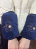 途尊秋冬可愛(ài)短款絨布防污袖套成人男女學(xué)生羽絨服耐臟套袖家用護袖頭 笑臉熊：藍色 曬單實(shí)拍圖
