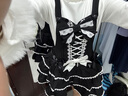 TO ALICE【To Alice】熊之原創(chuàng  )lolita古早昭和蛋糕三層裙擺背帶裙襯衫套裝 C8637黑色背帶裙 S 曬單實(shí)拍圖