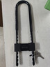 玻璃門(mén)U型鎖防撬防盜鎖掛鎖加長(cháng)鎖具家用宿舍鎖工具箱鎖 黑色42CM3把鑰匙 曬單實(shí)拍圖