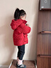 班喜迪女童棉服冬裝2025新款兒童加絨夾棉新年外套寶寶拜年服棉襖衣冬季 紅色 90 cm 曬單實(shí)拍圖