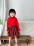 可英童裝女童半身裙兒童百褶裙紅色新年禮物女寶裙女孩短裙學(xué)院風(fēng)半裙 曬單實(shí)拍圖