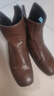 達芙妮短靴女粗跟中跟英倫風(fēng)女靴新款秋冬季單靴踝靴 棕色  40  曬單實(shí)拍圖